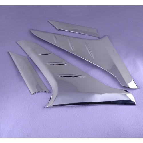 Beler 4pcs Chrome Rear Window Beveled-edge Side Wing Spoiler Triangle Cover Decor Trim Sticker Fit for Hyundai Kona 2018 2019