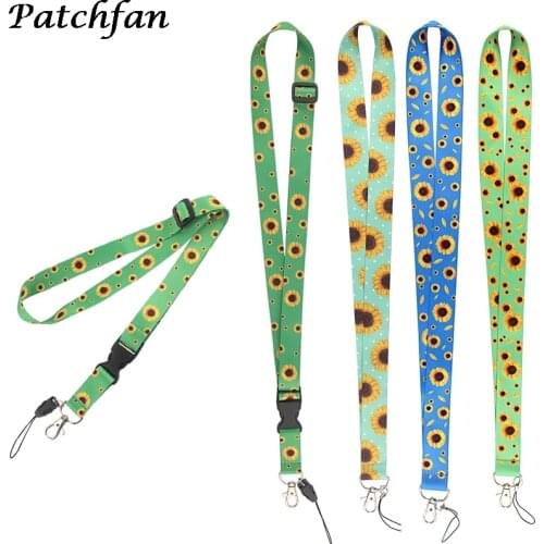 AD289 Patchfan Sunflower Plant Lanyard for Key Phones USB Flash Drives Keys Keychains ID Card Name Tag Badge Holders Rope