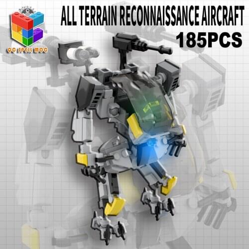 BuildMOC 185Pcs+ DIY STEM AT-Scout Mecha Model Small Particle Building Blocks Educational Toys Set For Kid Gifts