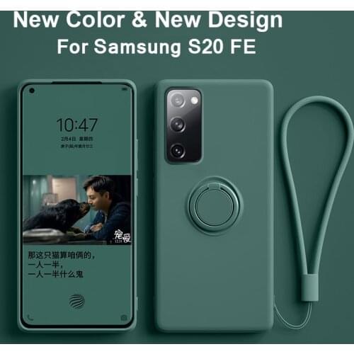 S20 FE S 20 FE S20FE Case Liquid Silicone Car Ring Holder Soft Case Stand Magnetic Cover For Samsung Galaxy S20 FE S 20 FE S20FE