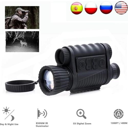WG650 Night Hunting Digital Optical Infrared 6X50 Night Vision Monocular 200M Range Night Vision Telescope Picture and Video