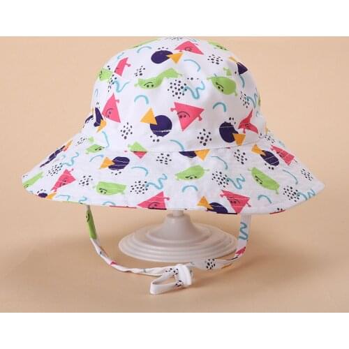 Cartoon Flower Printed Kids Baby Hat Outdoor Beach Sunshade Beach Hat Summer Toddler Children Sun Hats Caps For Boys Girls 2021