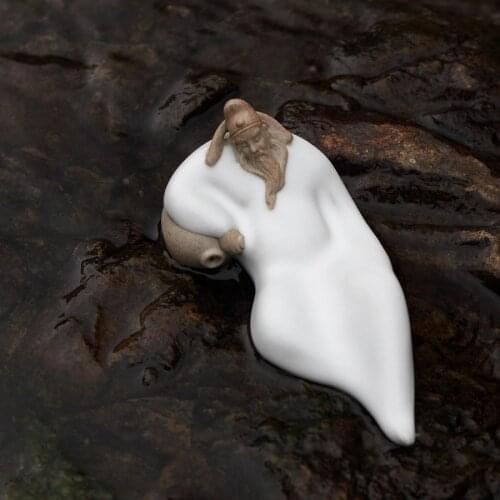 Porcelain purple sand Ru kiln tea Confucius Lao Tzu Li Bai drunk Cao Cao historical figures tea sets and orn