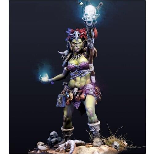 1/24 75mm THE SHAMAN ORC woman warrior 75mm toy Resin Model Miniature resin figure Unassembly Unpainted