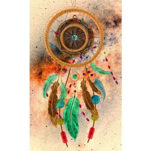 JMINE Div 5D Indian Dream Catcher feathers Full Diamond Painting cross stitch kits art Scenic 3D paint by diamonds