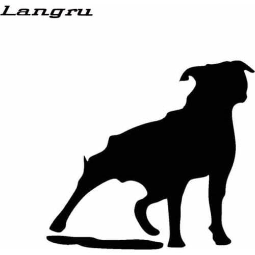 Langru 14.7CM*13.3CM Personality Style Stafford Dog Breed Vinyl Car Sticker Decoration Accessories Jdm