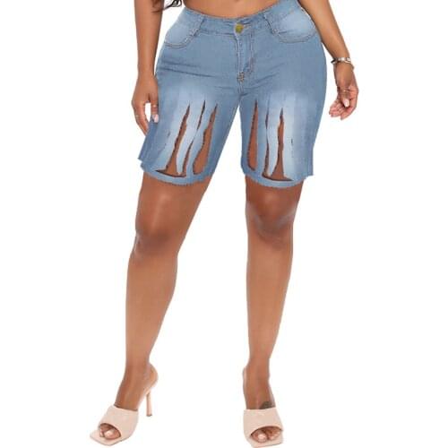 Summer Women Tassel Denim Shorts Streetwear Straight Casual Short Jeans Denim Shorts Plus Size Solid Cut Out Fringe Jeans Pants