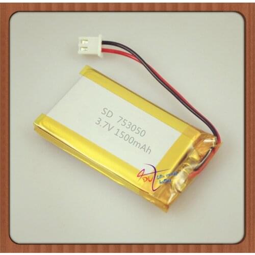 Li-po XHR-2P 2.54 1500mAh 753050 3.7V lithium polymer battery 803048 cordless phone story teaching machine 803050