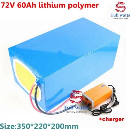72v 60Ah lithium polymer battery BMS lithium ion for 5000w scooter bicycle battery bike tricycle motorcycle +10A charger
