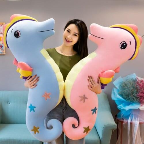 Cute Soft Colorful Seahorse Doll Kids Sleep Pillow Stuffed Plush Toys Baby Birthday Gift Christmas Gifts