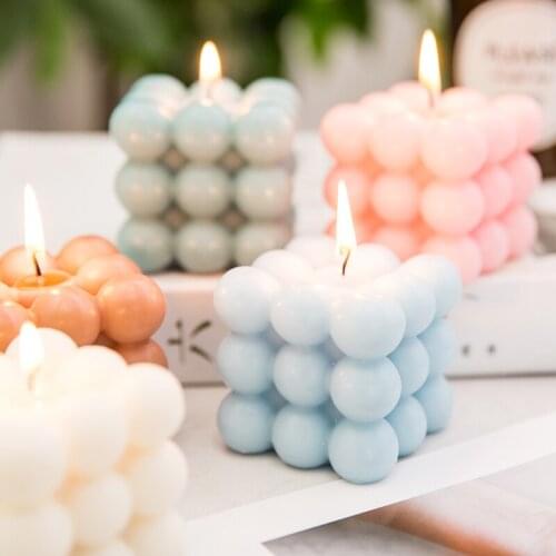 Lovely Soy Wax Aromatherapy Candle Macaron Color Aromatherapy Relaxing Birthday Gift Bubbles Wedding Decoration Candles Scented