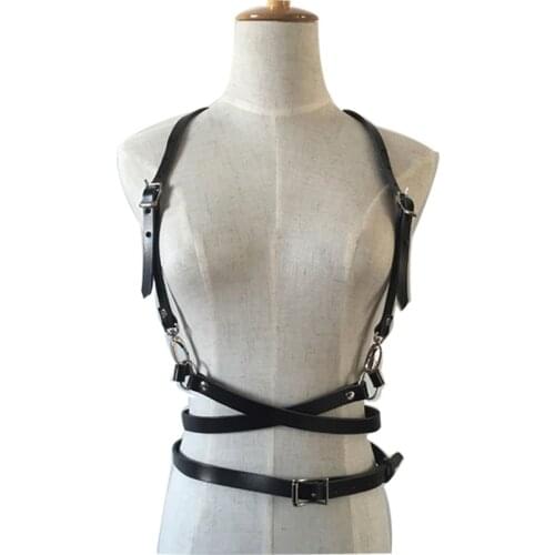 Fashion Punk harajuku O-Ring garters harness sculpting Long Starp waist belt suspenders belt for Women