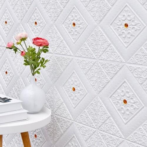 3D Foam Wall Stickers Self-adhesive Ceiling Panel Self-loading Roof Wallpaper Home Kid Room Office Decoration Decor Soft Package