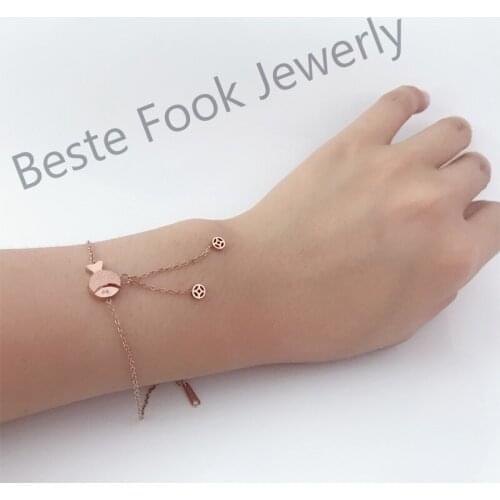 New Fashion Hot Sale Gold-color Fish Charms Bracelets Bangles For Women Elegant Jewelry Gift From Beste Fook