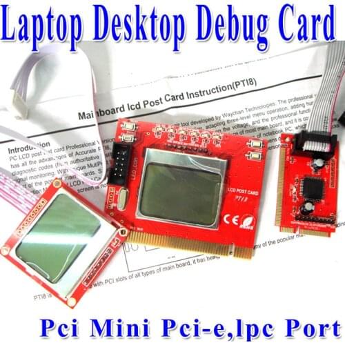 NEW Free shipping 2 IN 1 Pc Pci Mini Pci-e,lpc Port Diagnostic Test Debug King Post Card For Desktop And Laptop English Version