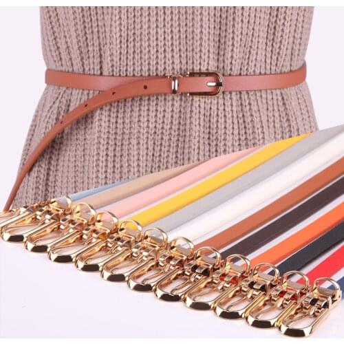 New multi color decorative dress with sweater thin waistband ladys pin buckle belt version trousers belt women clothes