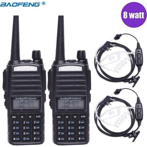 2 PCS Baofeng UV-82 Plus vhf/uhf 8W Walkie Talkie Portable CB Transceiver Amateur 2 way Radio upgrade of UV 82+Acoustic Headset