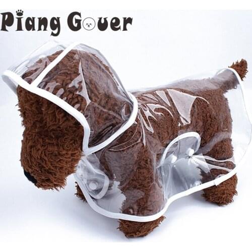 Transparent Soft Fabric Dog Raincoat Apparel Windproof For Dogs Raincoat Hooded Pet Clothes