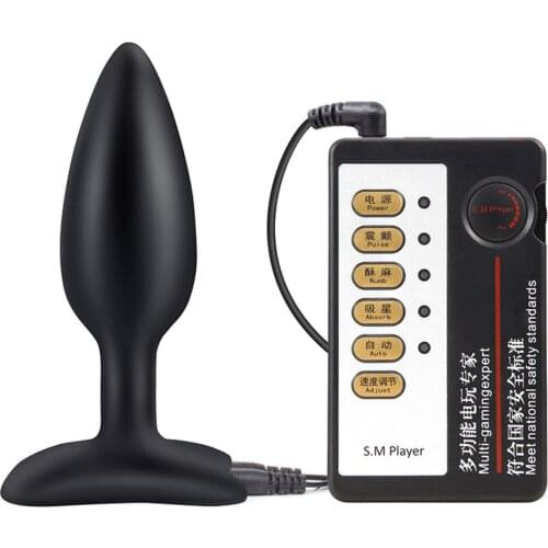 BDSM Sex Silicone Smooth Anal Plug Electric Shock Host Electro shock sex toys electro stimulation sex toys for TENS JDES003