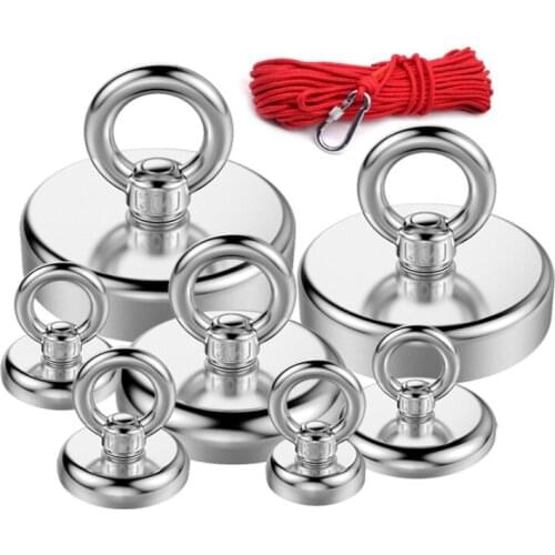 Super Strong Neodymium Magnet Pot Fishing Salvage Magnets Neodymium Round Powerful Magnetic Hook Sea Fishing Magnet Searcher
