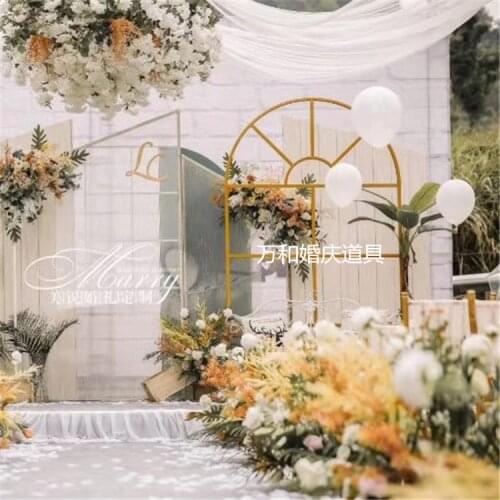 Wedding props iron screen Wedding background frame Semicircular stands