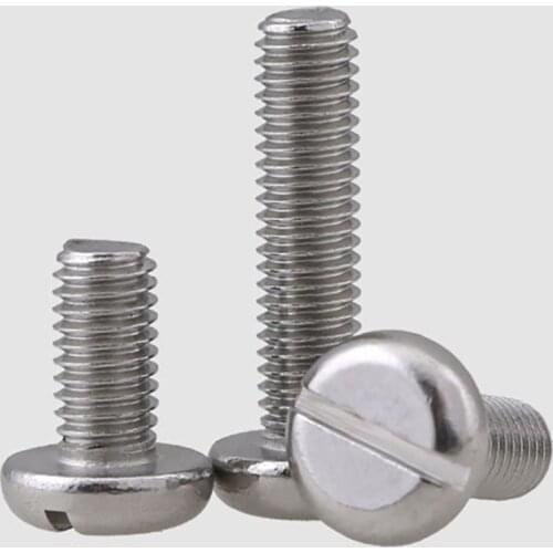 304 Stainless Steel Slotted Round Head Screw Slotted Pan Head Flat Head Screw M3 M4 M5