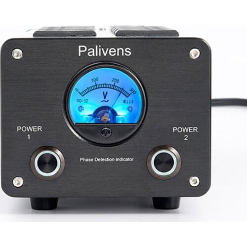 Wishcolor Palivens P20 Silver/Black Audio Power Filter Power Supply Filter Pointer Type Voltage Meter Blue/Yellow Backlight