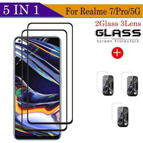 Full Gule Tempered Glass For OPPO Realme 7 5G Screen Protector Explosion-proof Glass For Realme 7 Pro Camera Film For Realme 7