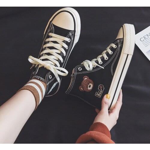 High Top Canvas Shoes Womens Spring 2021 New Breathable Flat Shoes Women Loafers Lace Up Women Sport Shoes Casual Shoes