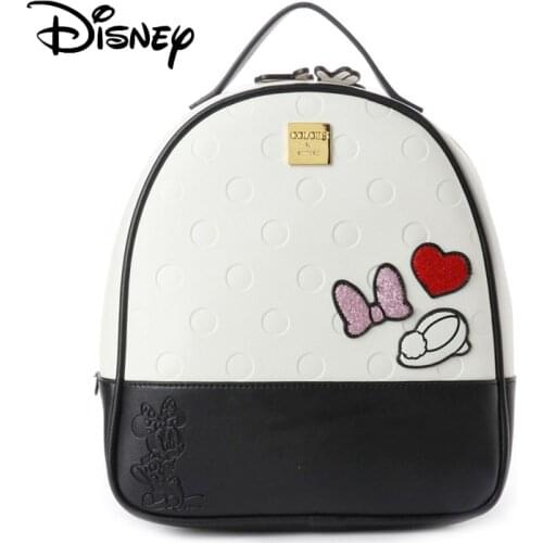 2020 Disney Minnie Mickey Mouse Women Backpack Children Girl PU Student Bag Ladies Casual Fashion Cartoon Waterproof Travel Bags