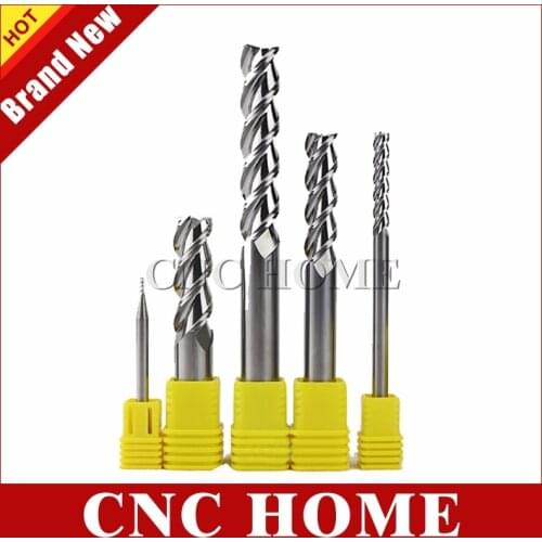 1PC HRC55 3mm to 20mm 3 flutes aluminum milling cutter long flute bits tungsten carbide CNC End Mill Lengthen Metal router bit