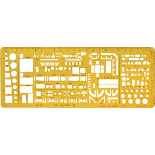 1Pc Professional Architectural Template Ruler Drawing Stencil Measuring Tool Student Hot