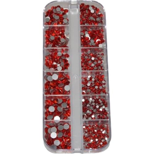 2000pcs Mix Sizes Crystal Nail Rhinestones Crystal AB Clear Glass Not HotFix Flatback Crystal Rhinestone Set For DIY Decorations