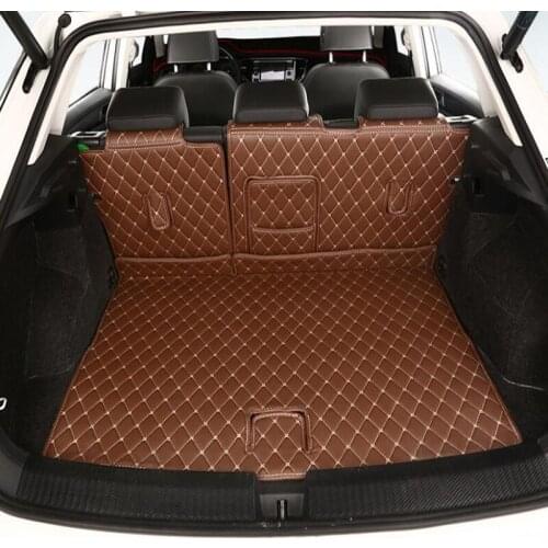 3PCS Car Styling Cargo Liner Car Trunk Mat Carpet Interior Floor Mats Leather Pad Fit For Volkswagen T-ROC 2018 Auto Accessories