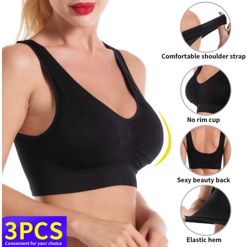 3PCS Bra women underwear Sexy Seamless Push Up Plus Size brassiere large size bralette female crop top stanik sports bra BH