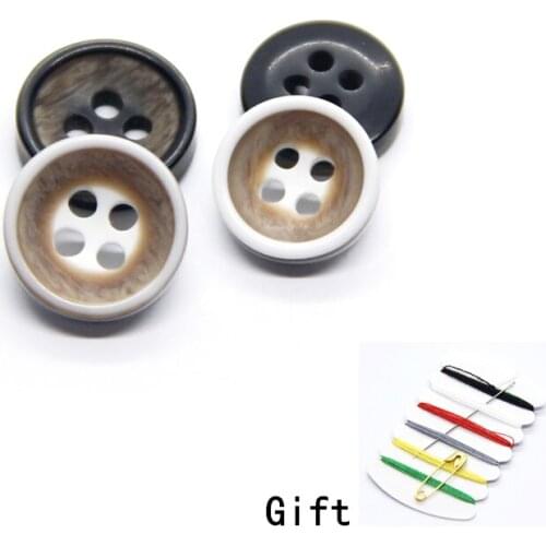 9/10/11mm Imitation Wood Shirt Buttons For Clothing Dress Decorations Handmade DIY Sewing Resin Accessories Quality Wholesale