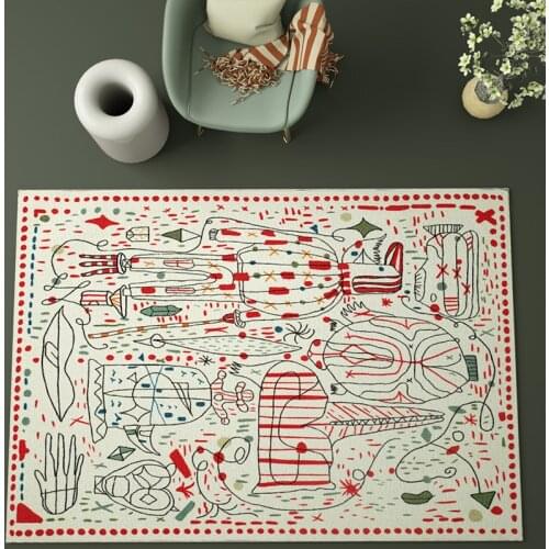Post-modern abstract high density woven living room carpet Nordic style big size bedside are rug, geometric floor mat