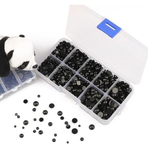 Black Plastic Safety Eyes Self Adhesive Giant Wiggly Googly Eyes Box DIY Craft Bear Doll Animal Nose Puppet Toy Eyes Accessories