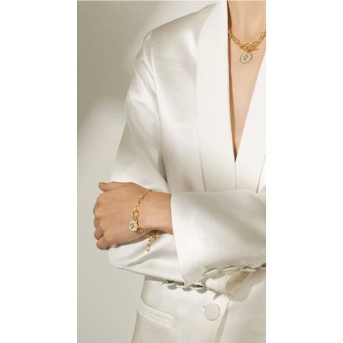 Brass With 14 K Gold Shell Charm Floral Bracelet Women Jewelry Chic Gown Sweety Boho Trendy OL Simply INS Japan Korean