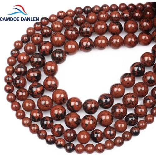 CAMDOE DANLE 2017 Natural Stone Black spot Red Agat Bead Round Loose Beads 4 6 8 10 12MM Fit DIY Charm Beads For Jewelry Making