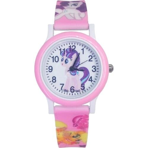 Cute pretty horse style Childrens Watches Kids Student Girls Clock Child Quartz Wristwatches Women Watch for boys baby gift