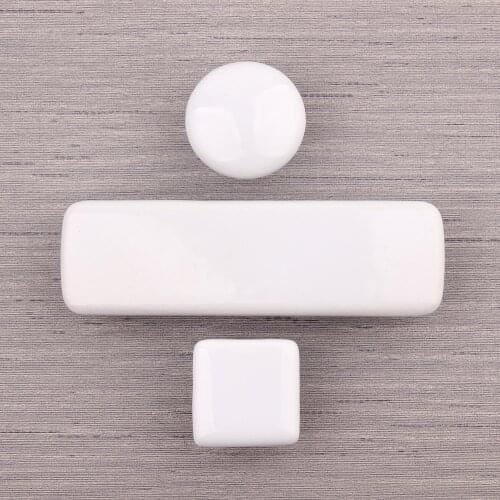 Pure white simple Rural Nordic Style Ceramic Single Round Wardrobe Kitchen Garden Door Handle Modern Cabinet Handle