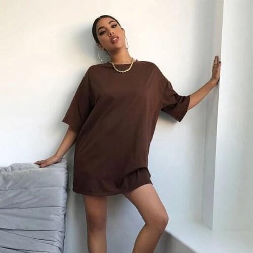 2021 Harajuku Oversized T Shirt Womens New Oversized Casual Loose Korean Casual Fashion Solid Color TShirt Tops Female Clothing