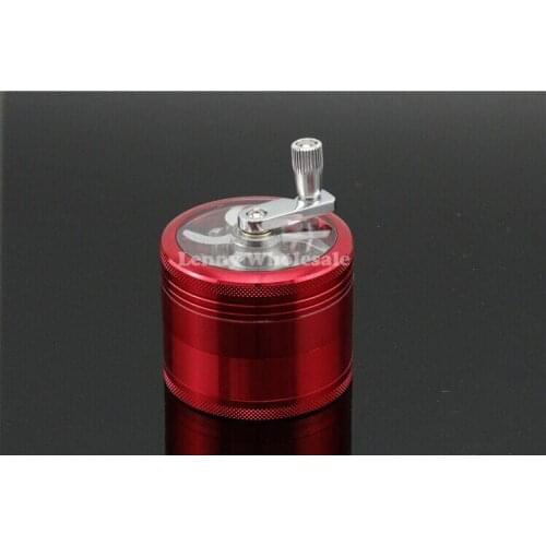 Red color Smoking herb Grinder Aluminium Alloy Hand Tobacco Grinder machine 4 Layers metal Herb Grinders 63*78mm grinder weed