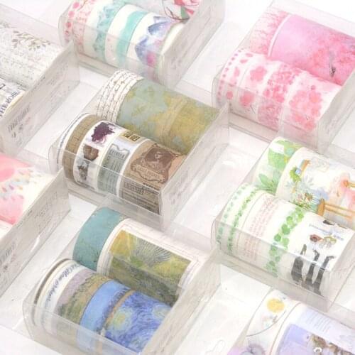 7 Pcs/Set Washi Tape Masking Stickers Scrapbooking Lot Cinta Adhesiva Decorativa Adhesive Tape Unicorn Travel Ocean Bant Thin