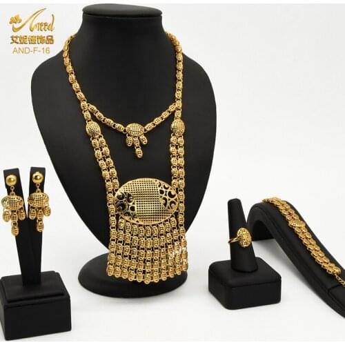 ANIID Necklace Sets For Womens African Jewelry Bridal Gold 24K Original Ring Wedding Dubai Ethiopian Dress Traditional Habesha