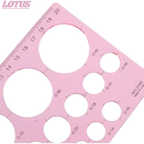 Ruler Kit with Watermark Template Circle Size Origami Paper Crafts Cold Creative Ruler Craft Tools School Office Supplier 1pc