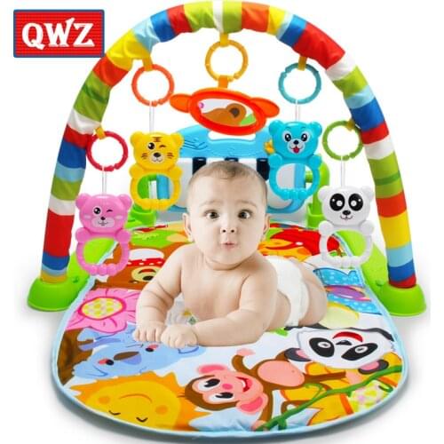 QWZ 3 in 1 Baby Play Mat Rug Toys Kids Crawling Music Play Game Developing Mat with Piano Keyboard Infant Carpet Education Toy