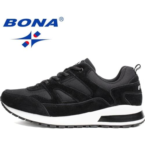 BONA New Basic Style Men Running Shoes Outdoor Activities Jogging Shoes Suede Mesh Sneakers Comfortable Athletic Shoes For Men52