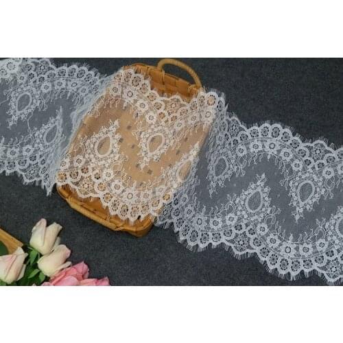 3Meter for 1 Lot 26CM Classical Design Nylon Dress Eyelash Lace Fabric Soft Red Navy French Bilateral Chantilly DIY Lash Trim